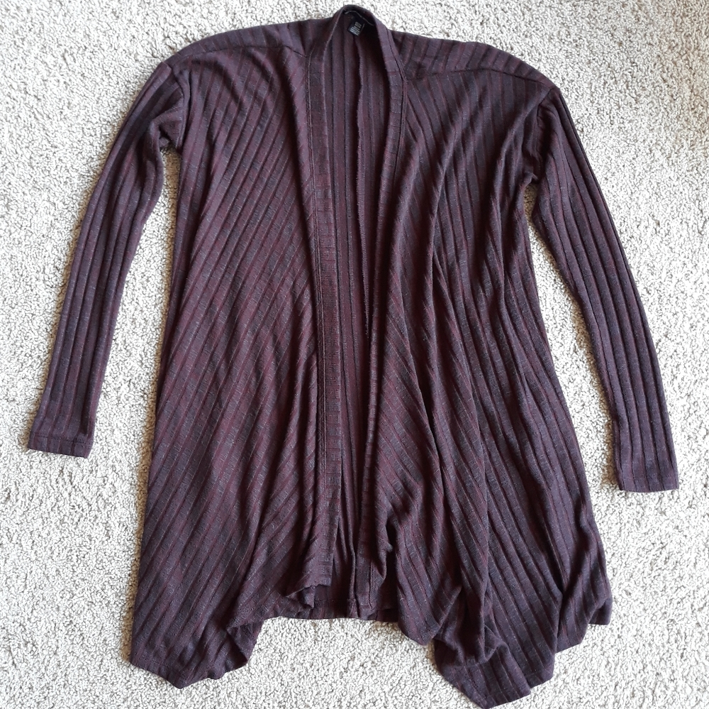 AEO Maroon Waterfall Open Cardigan XS